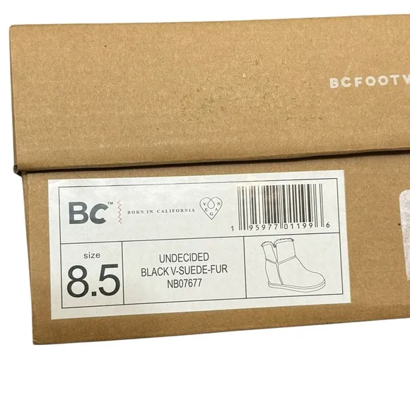 BC FOOTWEAR Undecided Wedge Boots 8.5 Black $90 Retail NWT