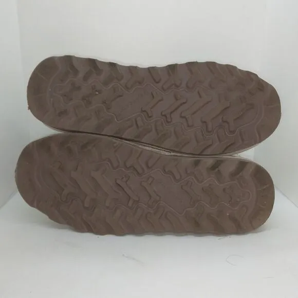 BearPaw Womens Pre-owned Knit Design, Faux Fur Lined Beige Winter Boots - sz. 10