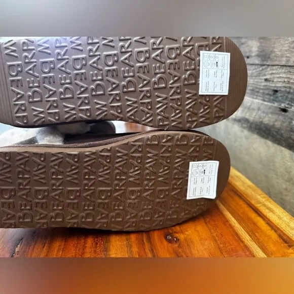 BearPaw Brown Suede Boots with Cream Sherpa  Accents new sz 9