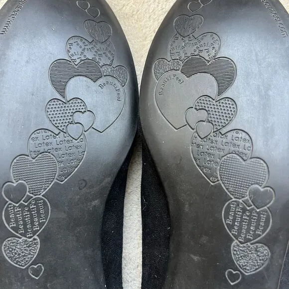 Beautifeel Jolie Black Patterned Suede Ballet Flat Women EU 40 US 8.5-9 Slip On