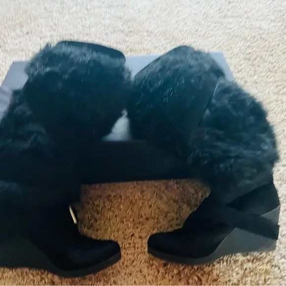 Bebe Geenna Fur and Rhinestone Boots
