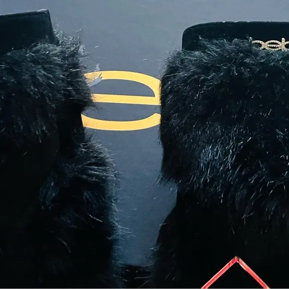Bebe Geenna Fur and Rhinestone Boots