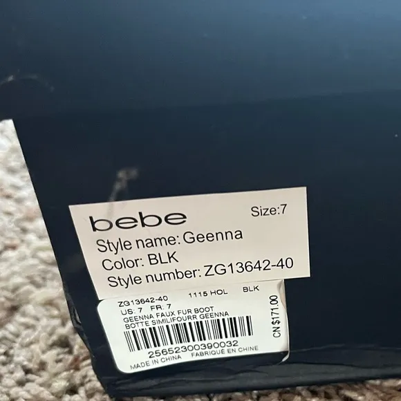 Bebe Geenna Fur and Rhinestone Boots