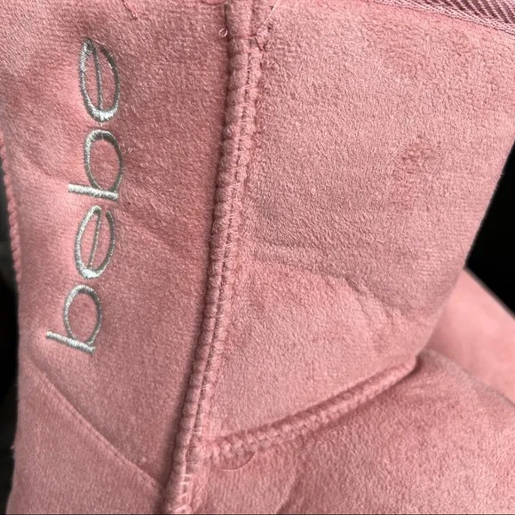 Bebe Microsuede Faux Fur Lined Winter Boot in Blush Size 3