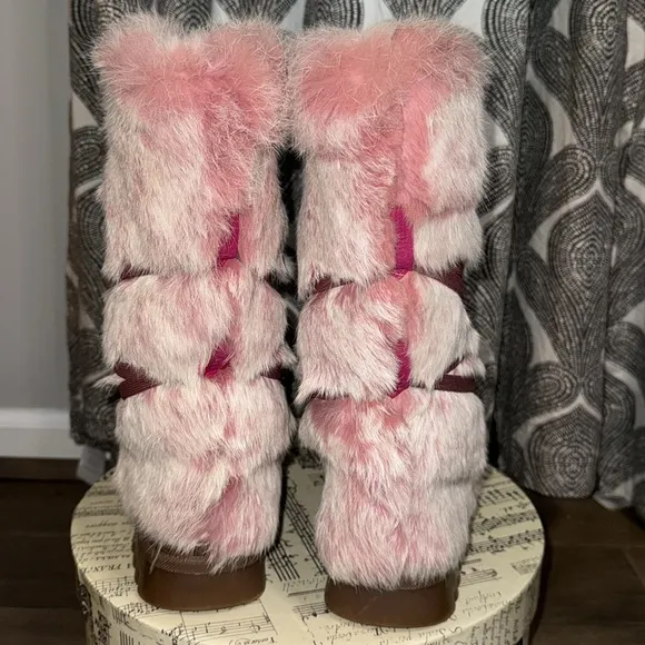 Bebe Pink Fur Boots