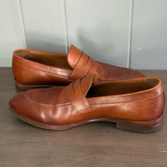 Beckett Simonon Brown Leather Penny Loafers Men's Size 10 Blake Stitch Shoes