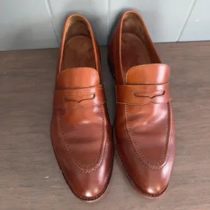 Beckett Simonon Brown Leather Penny Loafers Men's Size 10 Blake Stitch Shoes