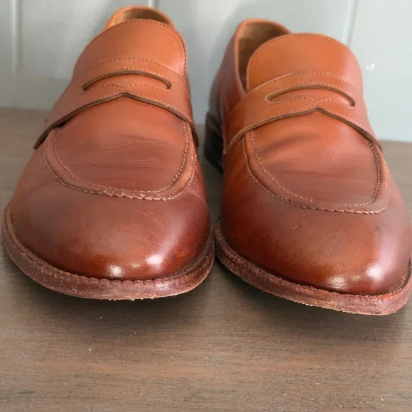 Beckett Simonon Brown Leather Penny Loafers Men's Size 10 Blake Stitch Shoes