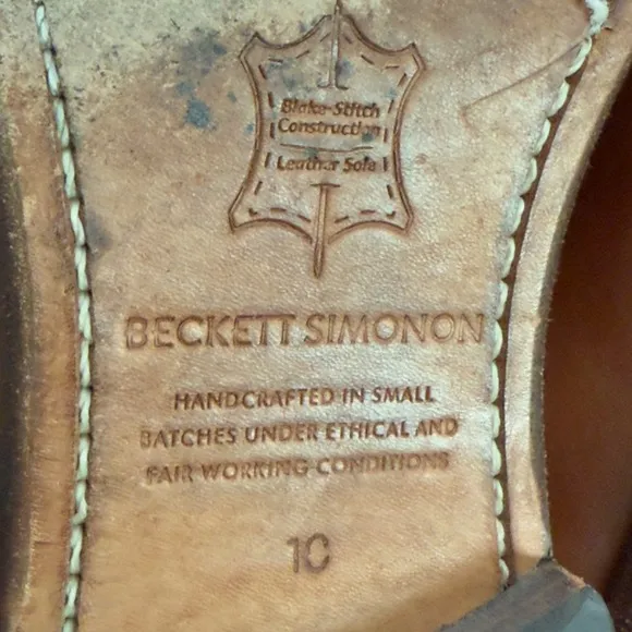 Beckett Simonon Brown Leather Penny Loafers Men's Size 10 Blake Stitch Shoes