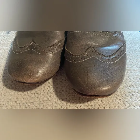 Bed Stu Women’s Taupe Gray Brown Leather Oxfords Shoes size 8.5 preppy classic