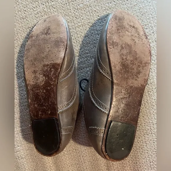 Bed Stu Women’s Taupe Gray Brown Leather Oxfords Shoes size 8.5 preppy classic