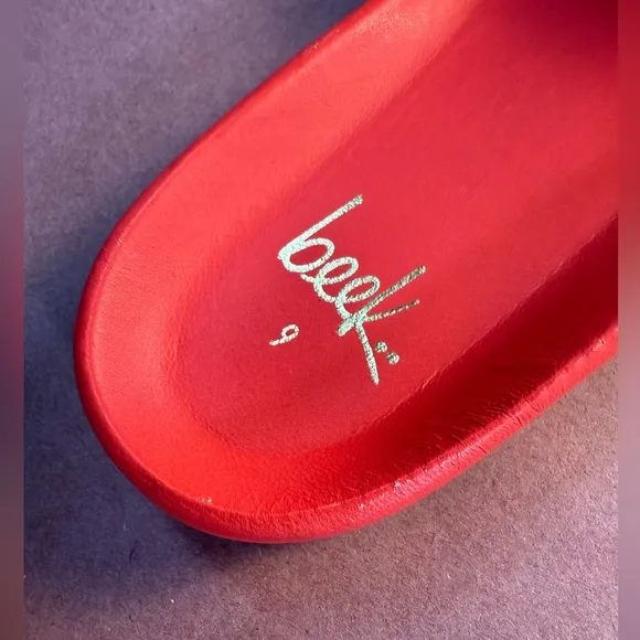 Beek Gallito leather slides size 9 flamingo pink NWT