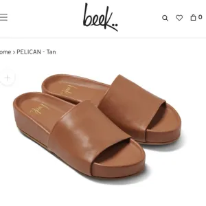 Beek Platform Slides Leather Pelican Tan (5)