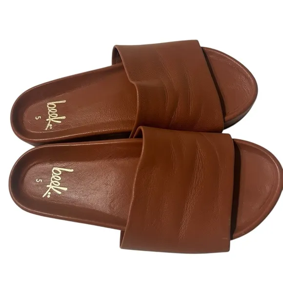 Beek Platform Slides Leather Pelican Tan (5)