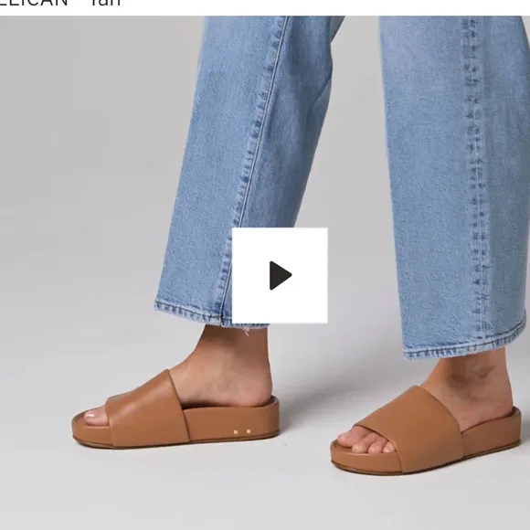 Beek Platform Slides Leather Pelican Tan (5)