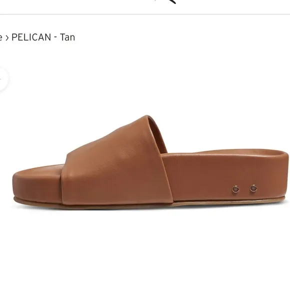Beek Platform Slides Leather Pelican Tan (5)
