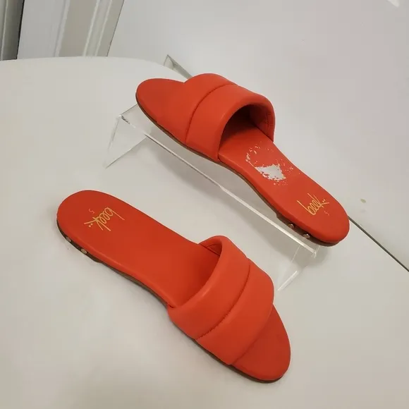 Beek Sugarbird Leather Slides Size 5, colorful, stylish, chic, beach