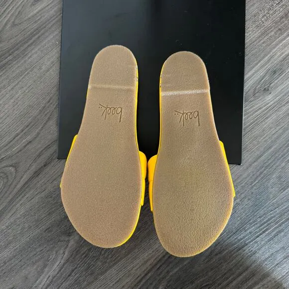 Beek Sugarbird Sunflower Yellow Sandals NEW Leather Slides Flat NWT Size 8