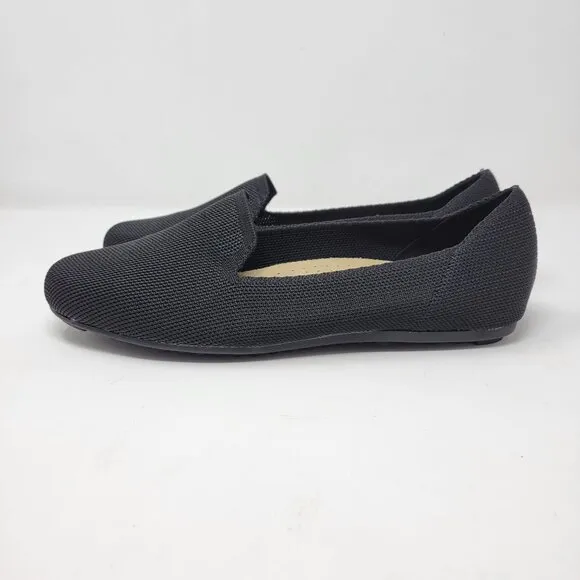 Bella Vita Womens Hathaway Black Knit Slip On Shoes Size 8.5 WW Extra Wide Comfo