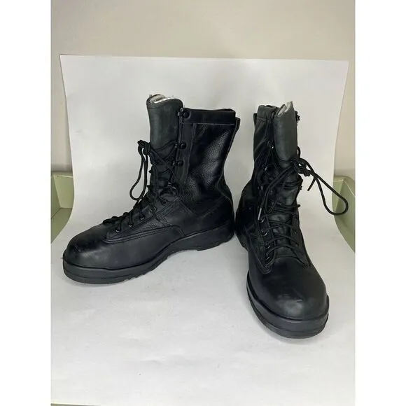 Belleville 880ST Men's 8&quot; Leather WP Steel Safety Toe Army Boots Black Size 9 R