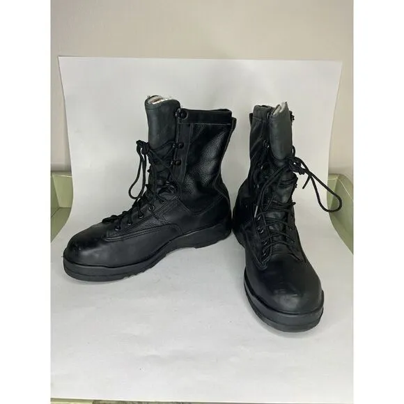 Belleville 880ST Men's 8&quot; Leather WP Steel Safety Toe Army Boots Black Size 9 R