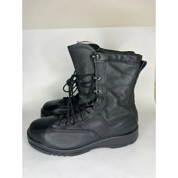 Belleville 880ST Men's 8&quot; Leather WP Steel Safety Toe Army Boots Black Size 9 R