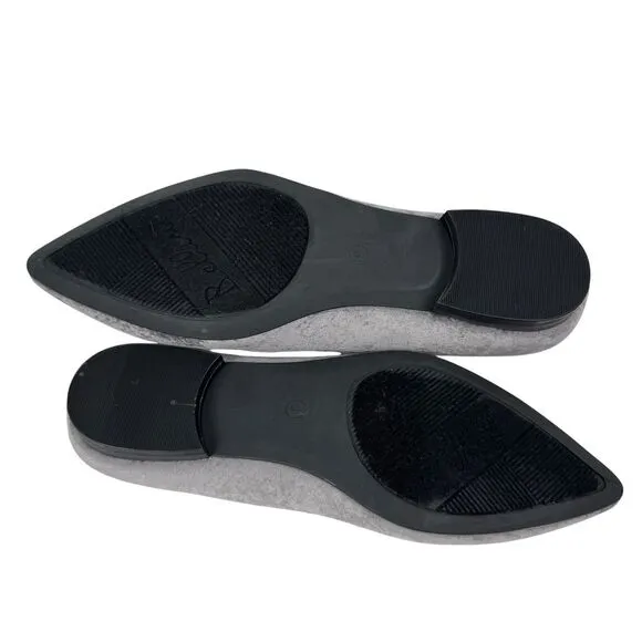 Bellini Women's Dragonfly Velvet Flats Sz 9 Gray Pointed Toe Artsy Office