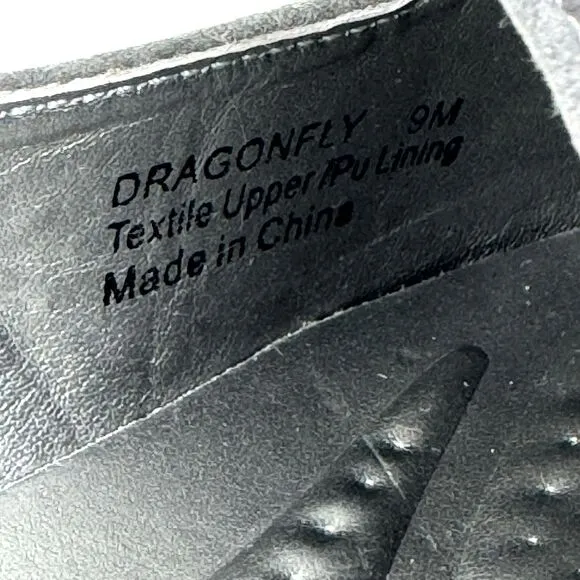 Bellini Women's Dragonfly Velvet Flats Sz 9 Gray Pointed Toe Artsy Office