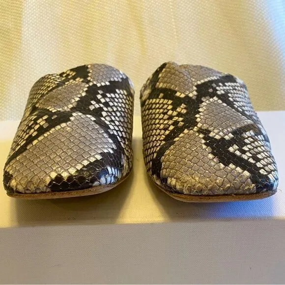 Bells &amp; Becks snake skin leather slide on loafers made in Italy size 36 or 5.5