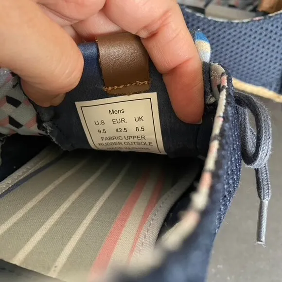 Ben Sherman Blue Mesh Straw Jenson Sneakers Size 9.5