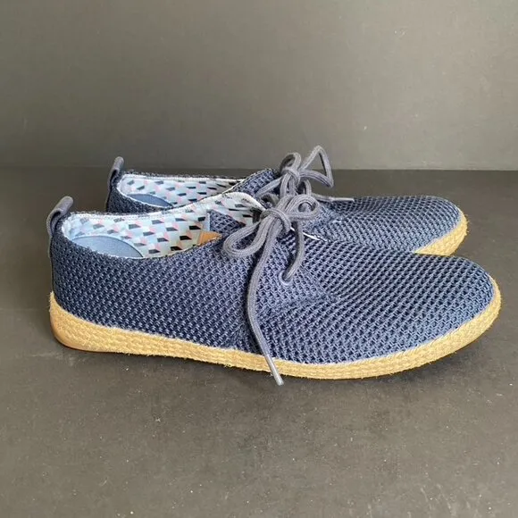 Ben Sherman Blue Mesh Straw Jenson Sneakers Size 9.5