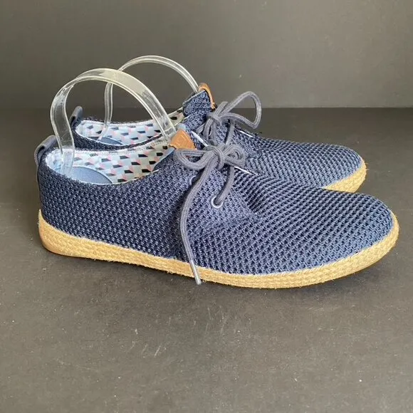 Ben Sherman Blue Mesh Straw Jenson Sneakers Size 9.5