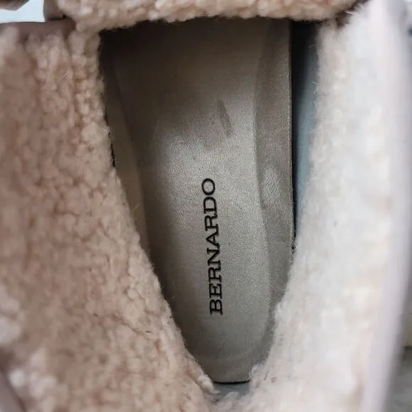 Bernardo  Drea Womens Size 9 Shearling-Lined Ankle Mocassin Gray Boots