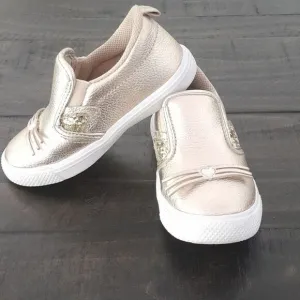 BiBi little girls shoes slip-on sneakers gold cat years sequinsvery cute worn on