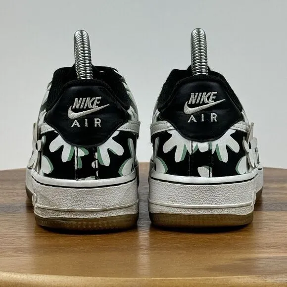 Big Kids Girls Nike Air Force LV8 Black Leather Floral Sneakers Shoes Size 3.5 Y