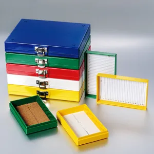Biologix 41-6100-1 100-Place (8.25X6.37X1.25”) Assorted Color Non-Sterile Abs Material Slide Storage Box