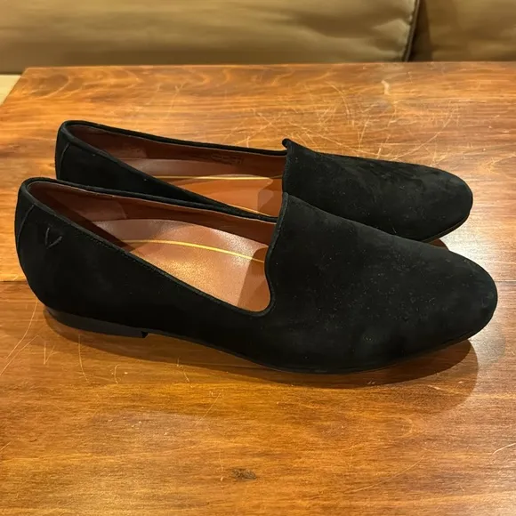 Bionic WILLA Black Leather Suede Loafers 8 1/2 Casual Classic Comfort Slip On