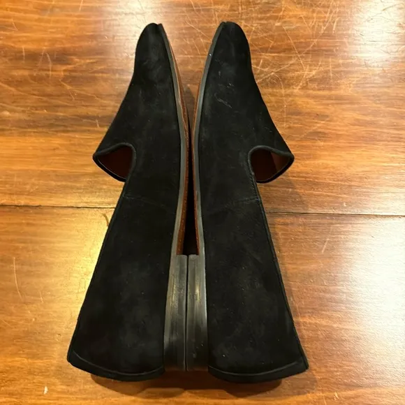 Bionic WILLA Black Leather Suede Loafers 8 1/2 Casual Classic Comfort Slip On