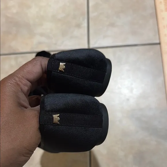 Birdies Black The starling flat black and gold loafers velvet loafers
