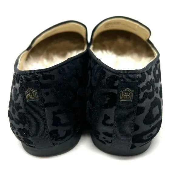 Birdies Shoes Flats Loafers Black Velvet Leopard Size 5