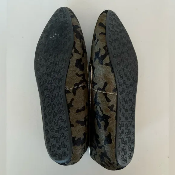 Birdies The Blackbird Starling Flats in Camo Calf Hair, Size 8.5