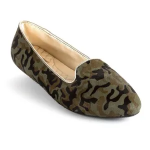 Birdies The Blackbird Starling Flats in Camo Calf Hair, Size 8.5