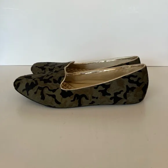 Birdies The Blackbird Starling Flats in Camo Calf Hair, Size 8.5