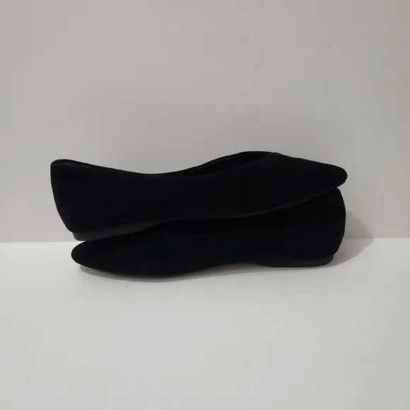 Birdies The Goldfinch Black Pointed Ballet Suede Flat Shoes Size 8 Slip On Soft