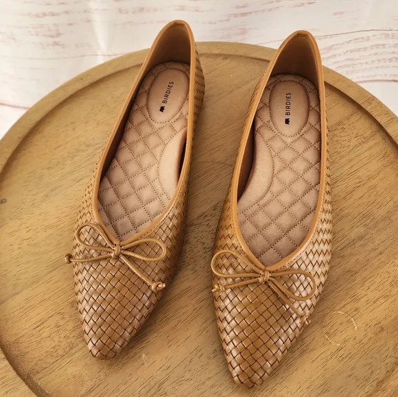Birdies The Goldfinch Woven Leather Flats