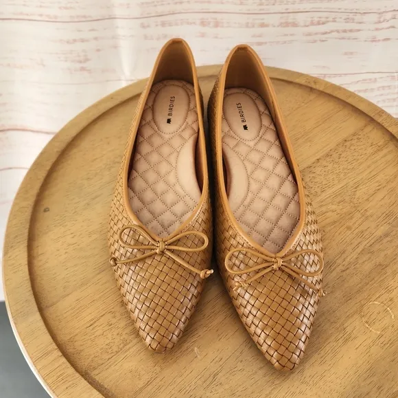 Birdies The Goldfinch Woven Leather Flats