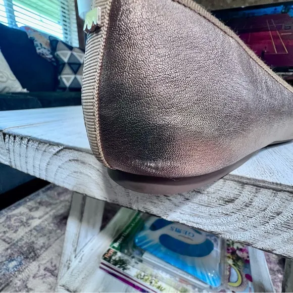 Birdies The Hummingbird - Vintage Gold Leather Women’s Ballet Flats Size 9