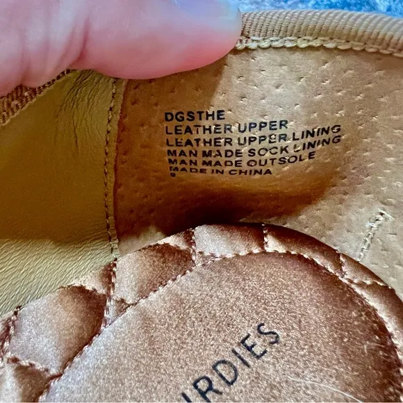 Birdies The Hummingbird - Vintage Gold Leather Women’s Ballet Flats Size 9