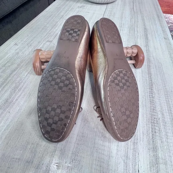 Birdies The Hummingbird - Vintage Gold Leather Women’s Ballet Flats Size 9