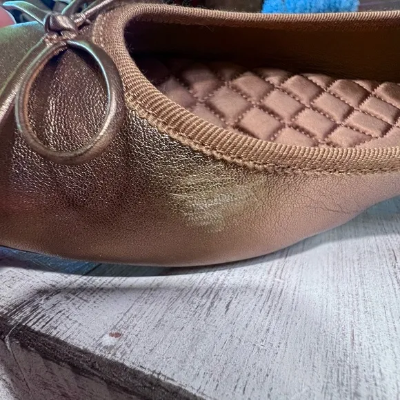Birdies The Hummingbird - Vintage Gold Leather Women’s Ballet Flats Size 9